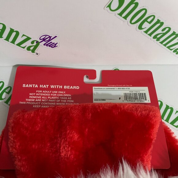 Ugly Christmas Hat Be Jolly Santa With Plush Beard Mustache Red White - Picture 5 of 6